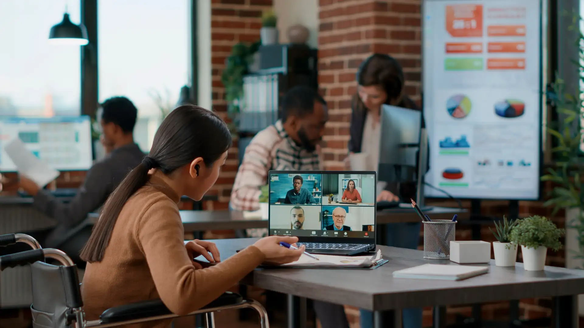 Woman on Zoom meeting